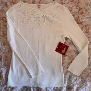 White Reba Sweater NWT